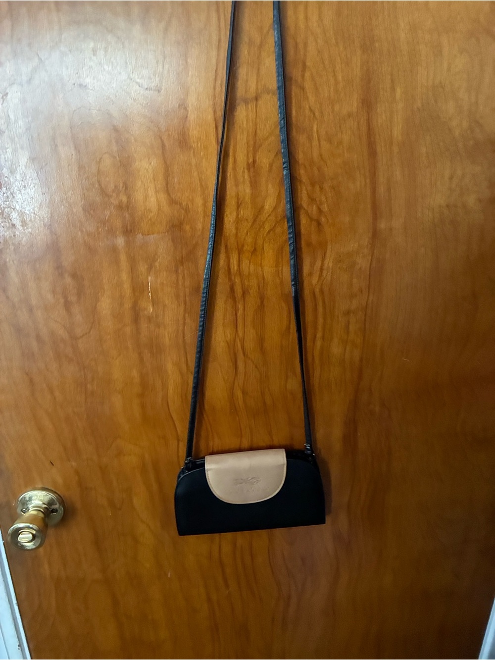 Perry Ellis Two-Tone Black and Beige Crossbody